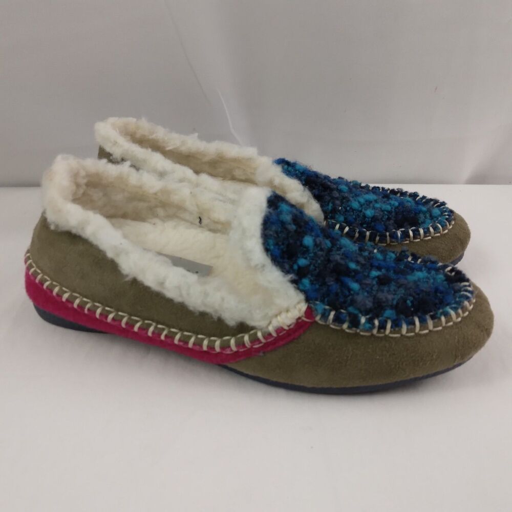 Unity in Diversity Wool Slipper Moccasins Multicolor Patchwork Women's 36 US 5.5